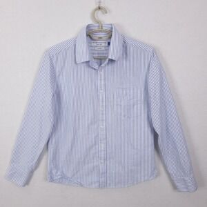 Peter Manning Button Down Mens 4 Blue White Striped Slim Fit Cotton Shirt